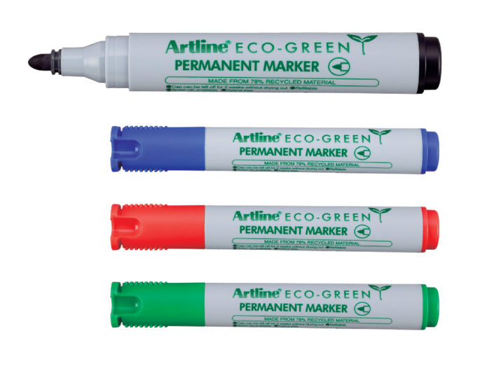 2.0mm Bullet Eco-Green Permanent Markers - 4 Pack