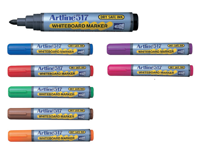 2.0mm Bullet Dry Safe Whiteboard Markers - Sold by the Dozen