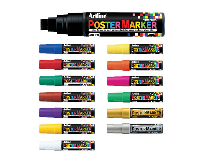 12mm Chisel Poster Markers - Sold by the Dozen