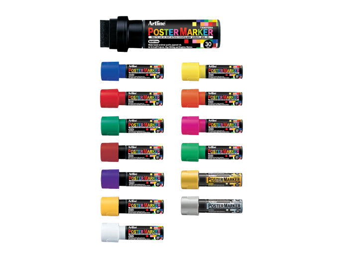 30mm Chisel Poster Markers - Sold by the Dozen