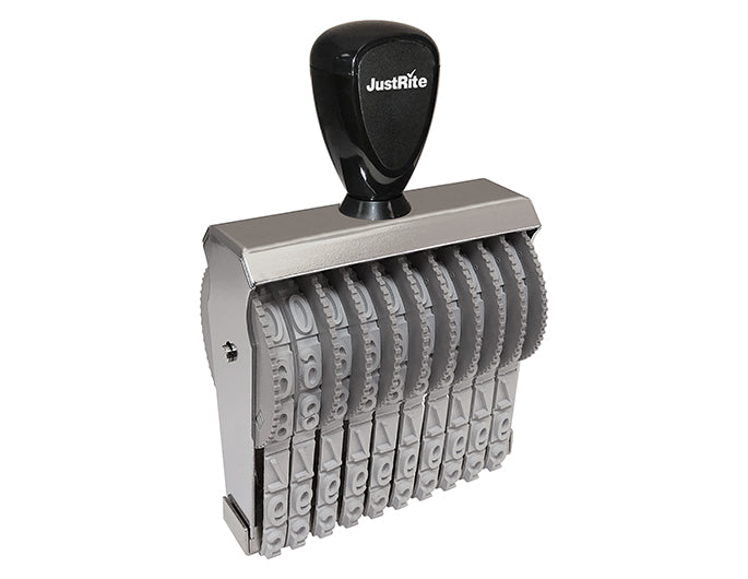 JustRite BN-2.5, 10 Band Number Stamp with 10 bands